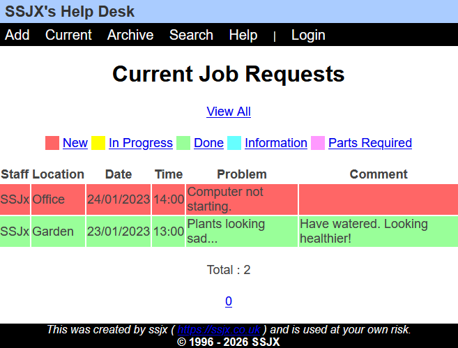 Help Desk screenshot