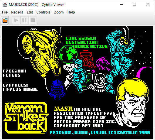 Cybiko Viewer showing ZX Spectrum game screen shot